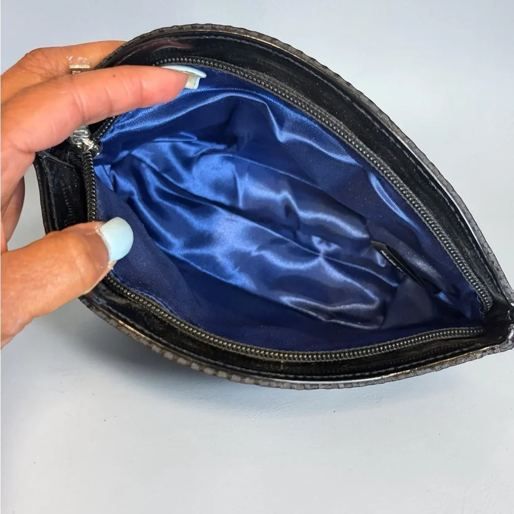 Giorgio Armani Black Textured Cosmetic Pouch/Travel Makeup Pouch